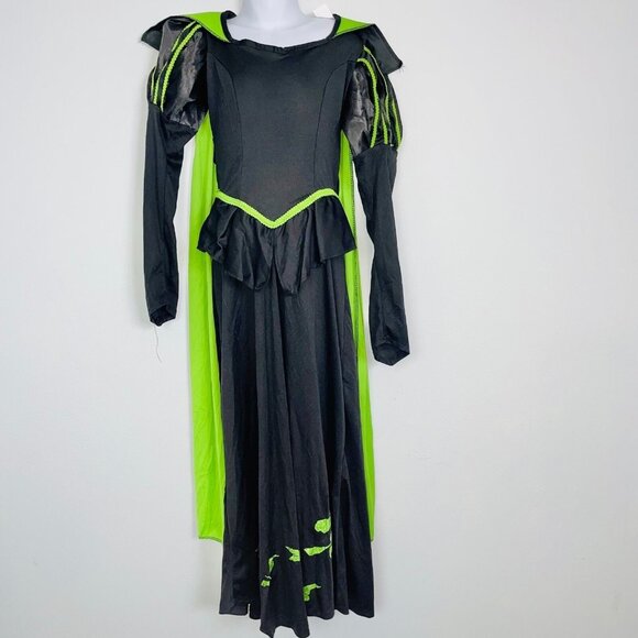 Wizard of Oz Wicked Witch Costume Girls M Green Black Hat Halloween - Picture 4 of 12